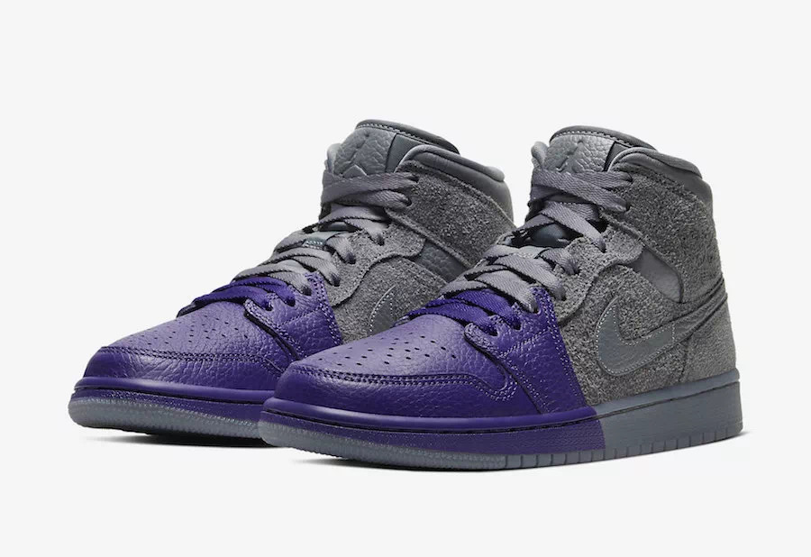 Sheila Rashid x Air Jordan 1 Mid Grey Purple Shoes